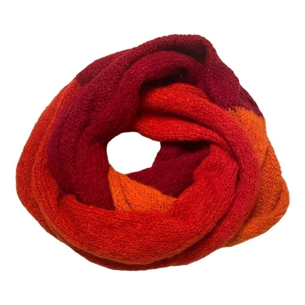 Indego Africa Orange Shades Circle Snood Knit Infinity Scarf